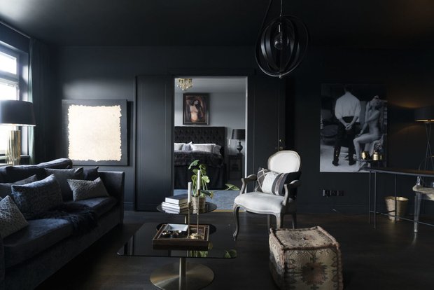 Фотография: Гостиная в стиле Современный, Декор интерьера, Квартира, Швеция, Черный, 2 комнаты – фото на INMYROOM