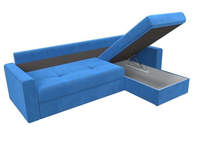 Угловой диван-кровать Верона сине-голубого цвета