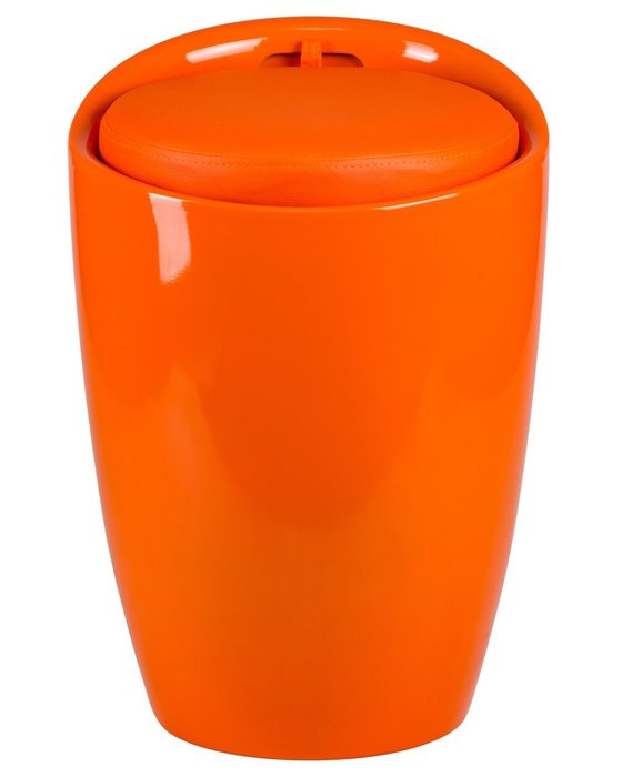 Табурет с местом для хранения оранжевого цвета