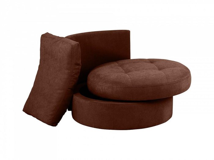 Кресло Wing Round темно-коричневого цвета