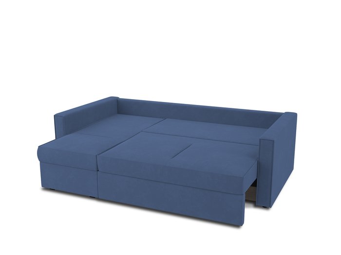 Угловой диван-кровать левый Macao синего цвета