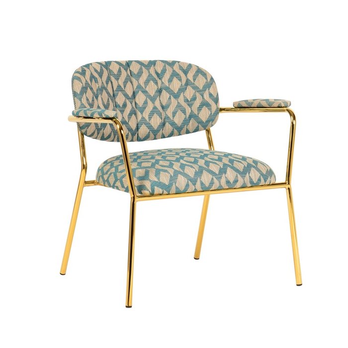 Кресло Кэрол с орнаментом бежево-голубого цвета - купить Интерьерные кресла по цене 34989.0