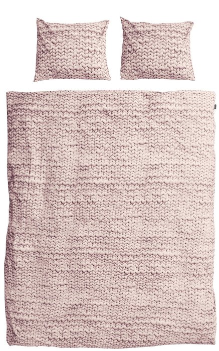 Комплект постельного белья "Косичка" 200х220 розовый фланель