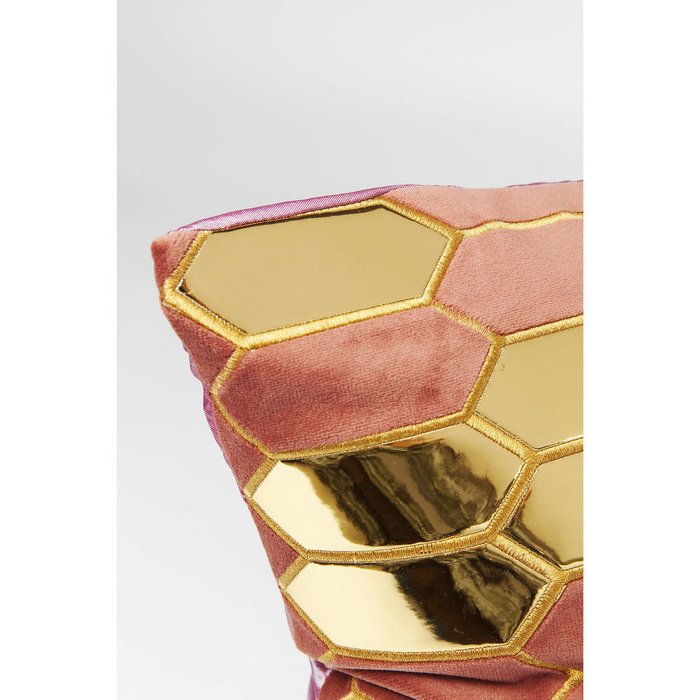 Подушка Honeycomb золотисто-розового цвета