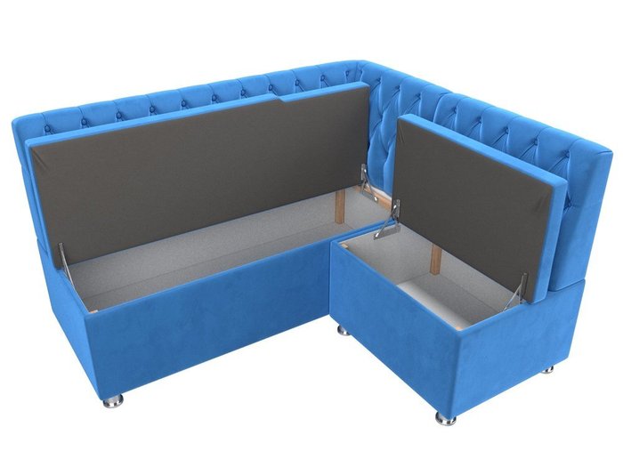 Кухонный угловой диван Мирта голубого цвета