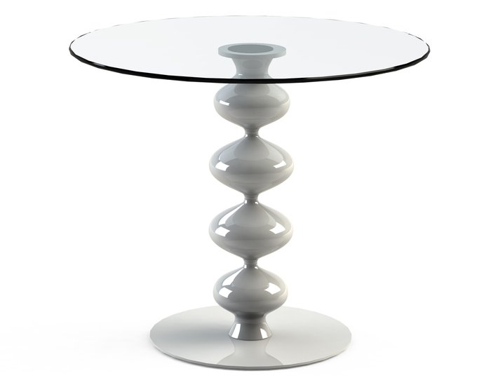 Обеденный стол "CRIADOR White" с круглой столешницей из закаленного стекла 