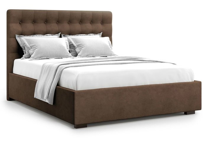 Кровать с подъемным механизмом Brayers 160х200 коричневого цвета