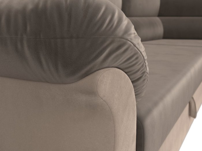 Угловой диван-кровать Карнелла бежево-коричневого цвета