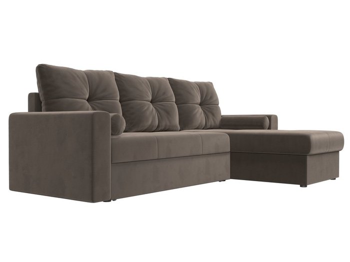 Угловой диван-кровать Верона коричневого цвета - лучшие Угловые диваны в INMYROOM