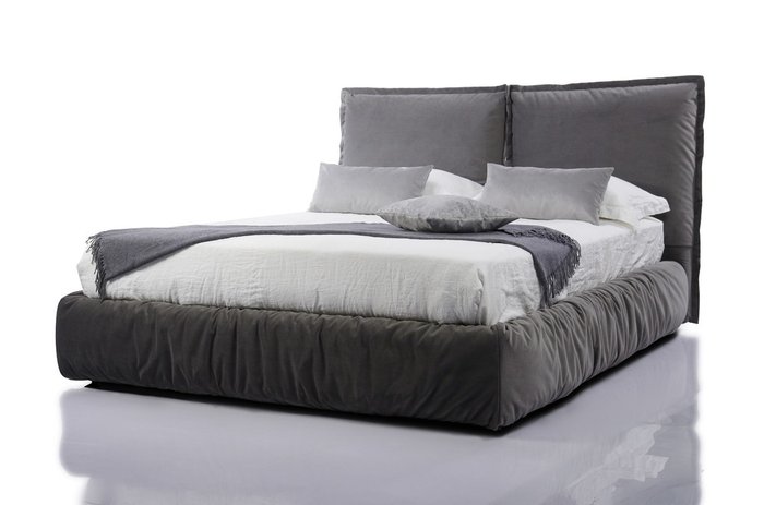 Кровать Now 160х200 серого цвета