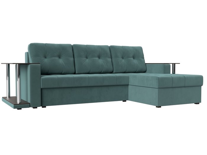 Угловой диван-кровать Даллас бирюзового цвета
