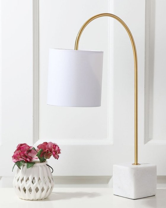 Настольная лампа Гринвич с белым абажуром 