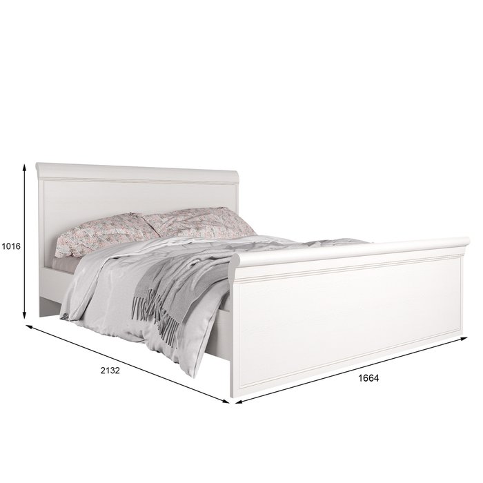 Кровать Белладжио 160х200 белого цвета 