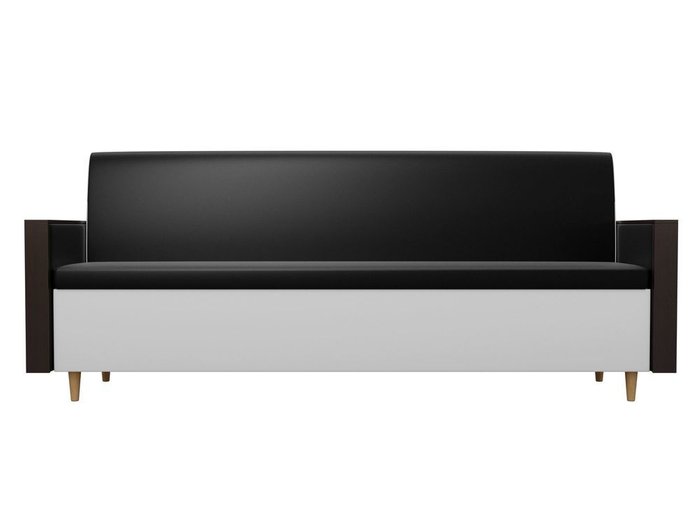 Кухонный прямой диван Модерн бело-черного цвета (экокожа)