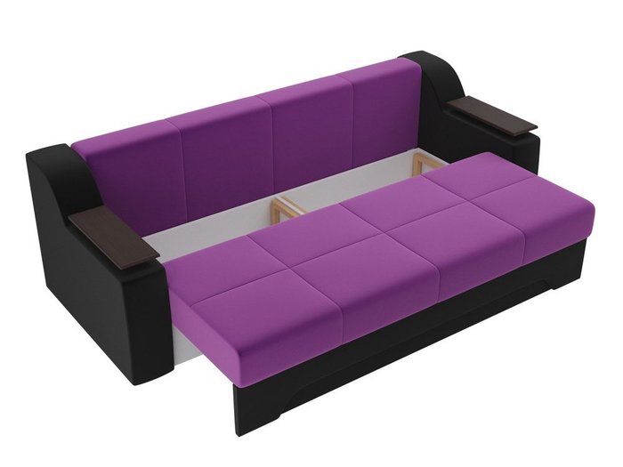 Прямой диван-кровать Сенатор фиолетово-черного цвета