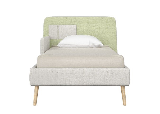 Кровать Soft 90х200 бежево-зеленого цвета
