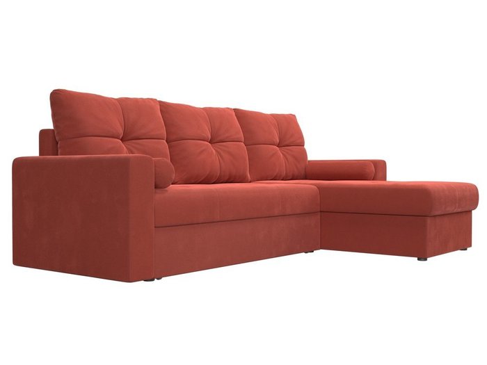 Угловой диван-кровать Верона кораллового цвета - лучшие Угловые диваны в INMYROOM