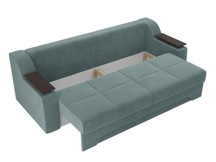 Прямой диван-кровать Сенатор бирюзового цвета