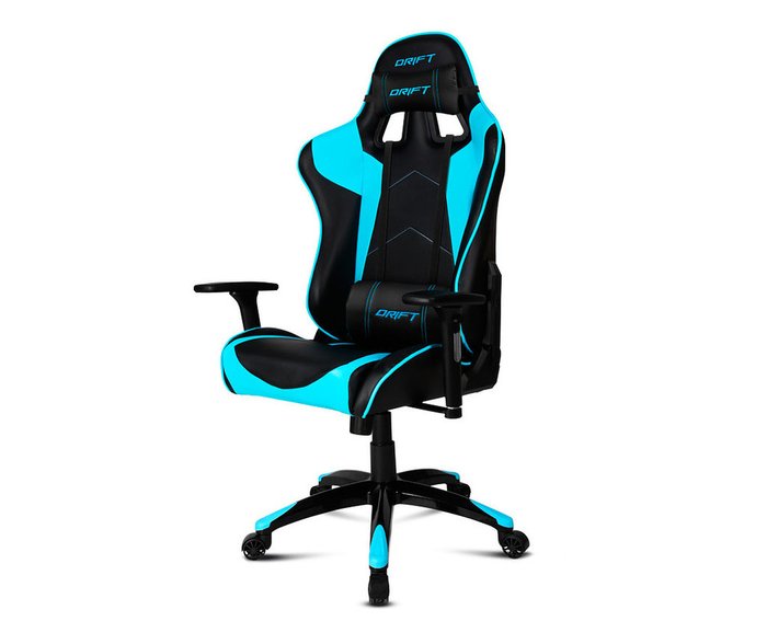 Игровое кресло Drift черного цвета с голубыми вставками