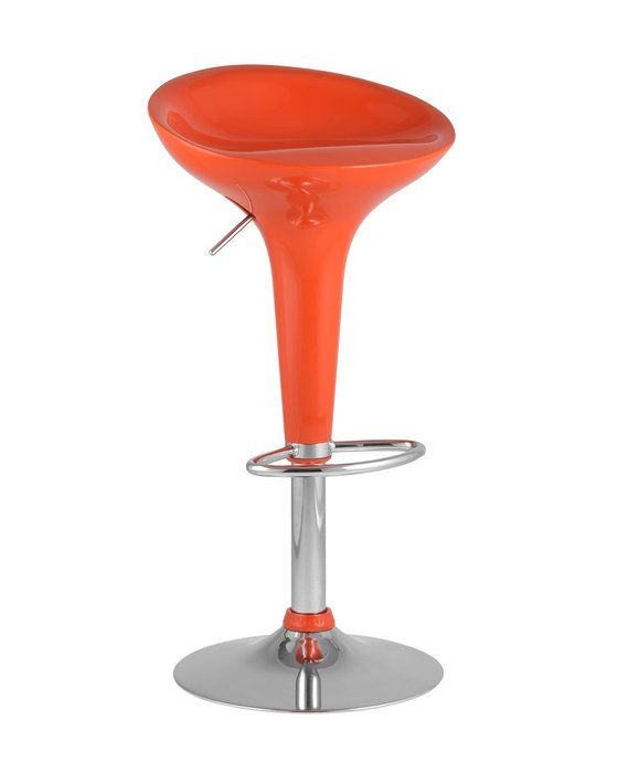 Барный стул Bomba (Бомба) оранжевый газ-лифт, пластик, хром