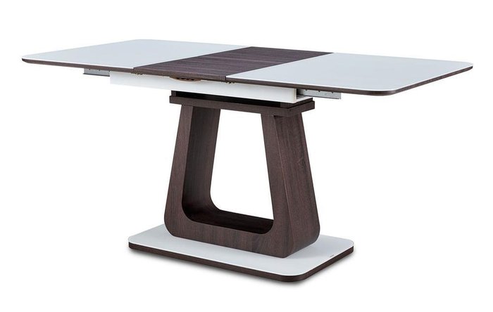Раскладной обеденный стол Rosanna коричнево-белого цвета