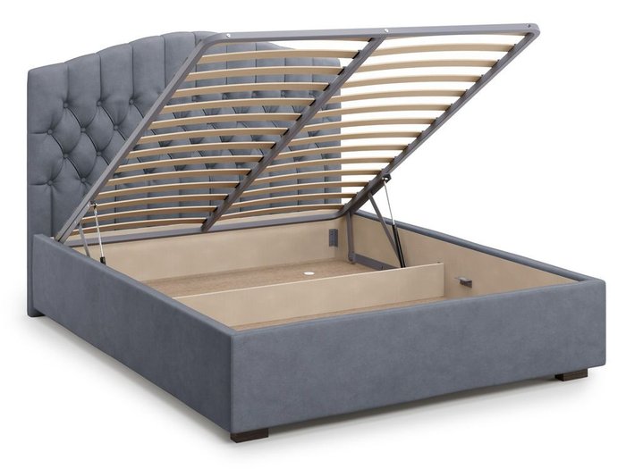 Кровать с подъемным механизмом Lugano 160х200 серого цвета