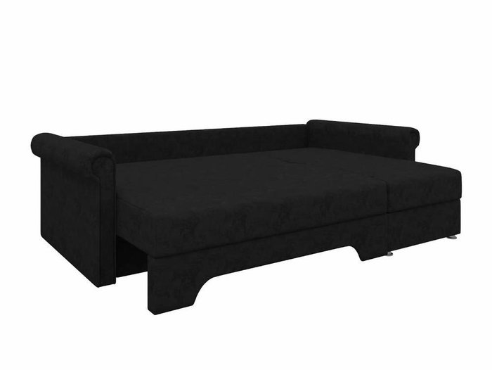 Угловой диван-кровать Леон черного цвета 