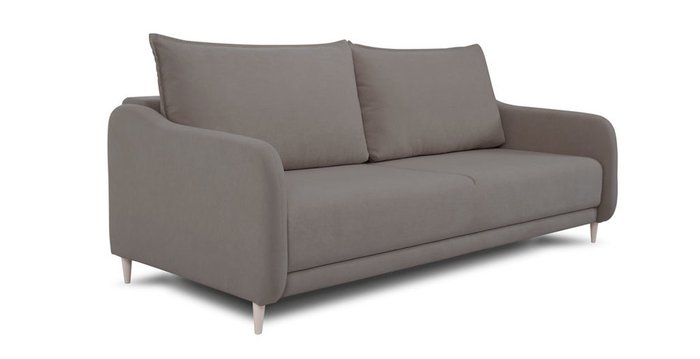 Прямой диван-кровать Бьёрг серо-коричневого цвета