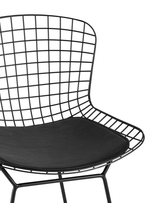 Стул полубарный Bertoia с черной подушкой - лучшие Барные стулья в INMYROOM