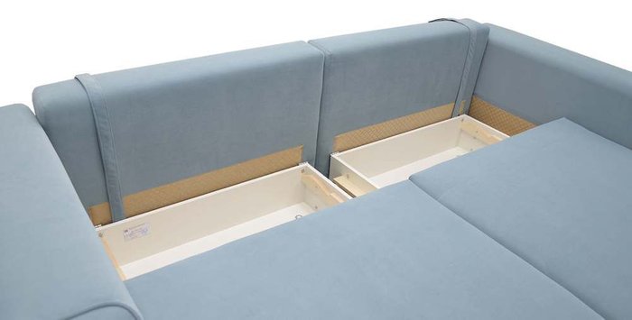 Диван-кровать угловой Тулон голубого цвета