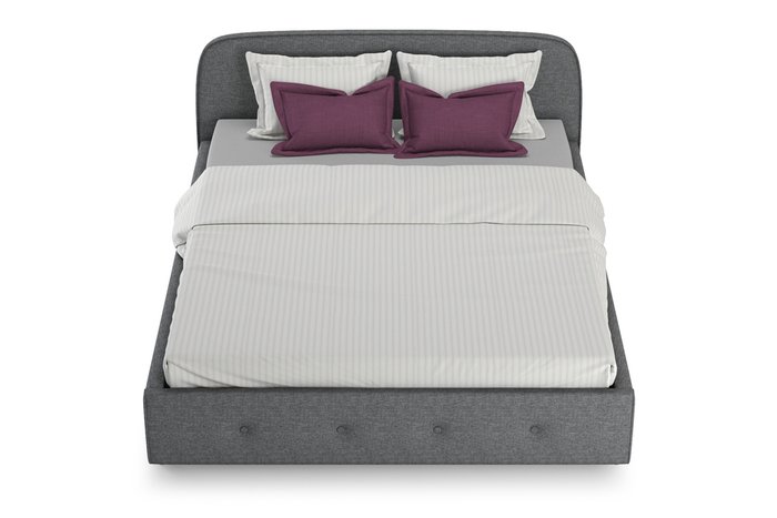 Кровать Илона  160х200 без подъемного механизма серого цвета  