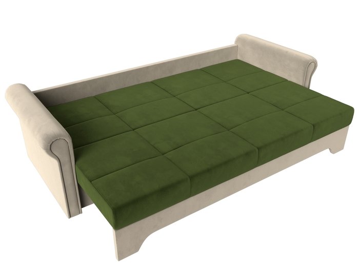 Прямой диван-кровать Европа зелено-бежевого цвета
