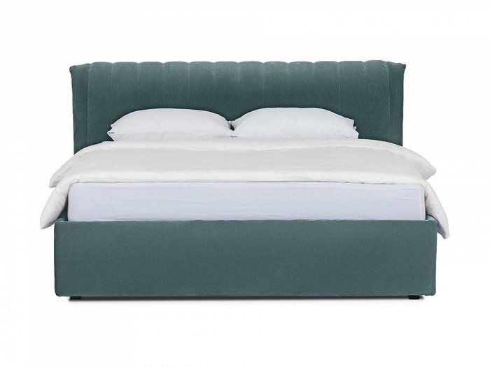 Кровать Queen Anastasia Lux серо-синего цвета 160х200 с подъемным механизмом