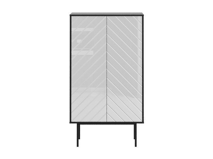 Шкаф двухдверный Boho со стеклянным фасадом белого цвета