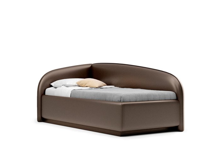 Кровать Amelia левая темно-коричневого цвета с решеткой 90х190