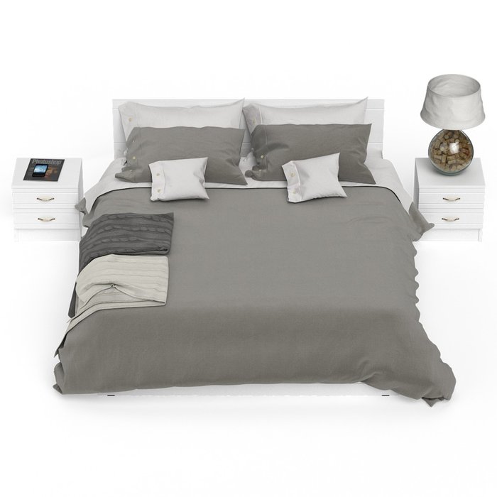 Кровать с двумя тумбами Елена 160х200 белого цвета