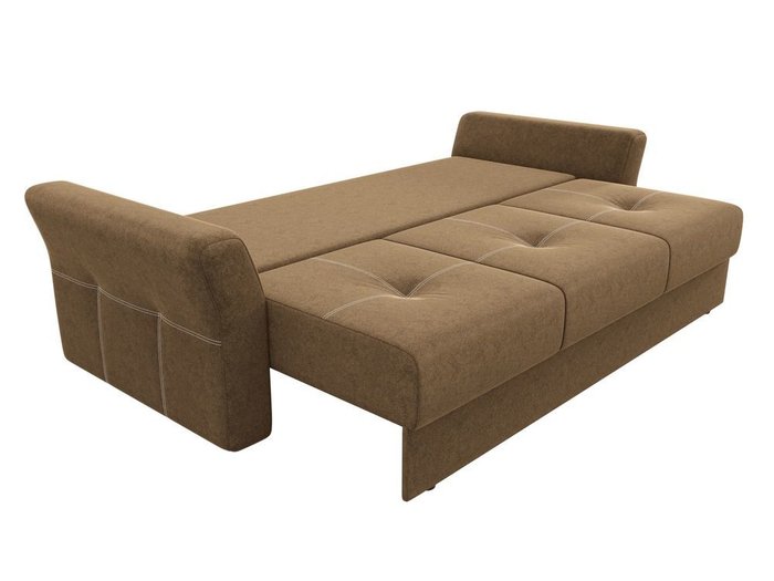 Прямой диван-кровать Манхеттен коричневого цвета