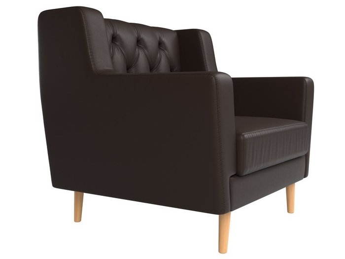 Кресло Брайтон Люкс темно-коричневого цвета (экокожа)