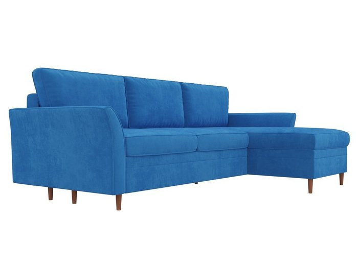 Угловой диван-кровать София темно-голубого цвета