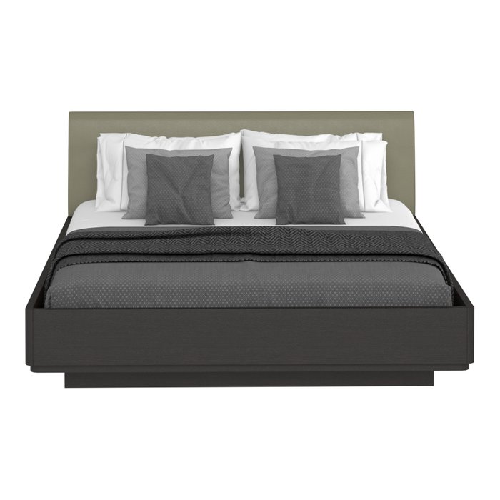 Кровать Элеонора 140х200 с изголовьем серо-бежевого цвета и подъемным механизмом