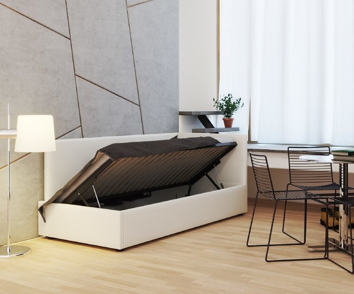 Кровать с подъемным механизмом Steropa 120х200 белого цвета - купить Кровати для спальни по цене 24016.0