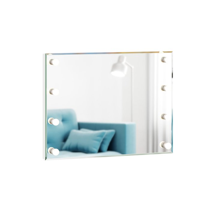 Настенное зеркало Норд 79х105 с деревянным основанием и подсветкой 