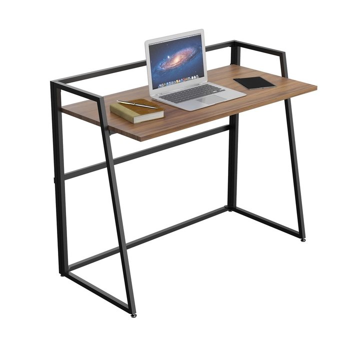 Складной письменный стол L коричневого цвета 
