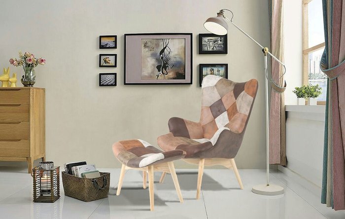 Кресло Contour бежево-коричневого цвета