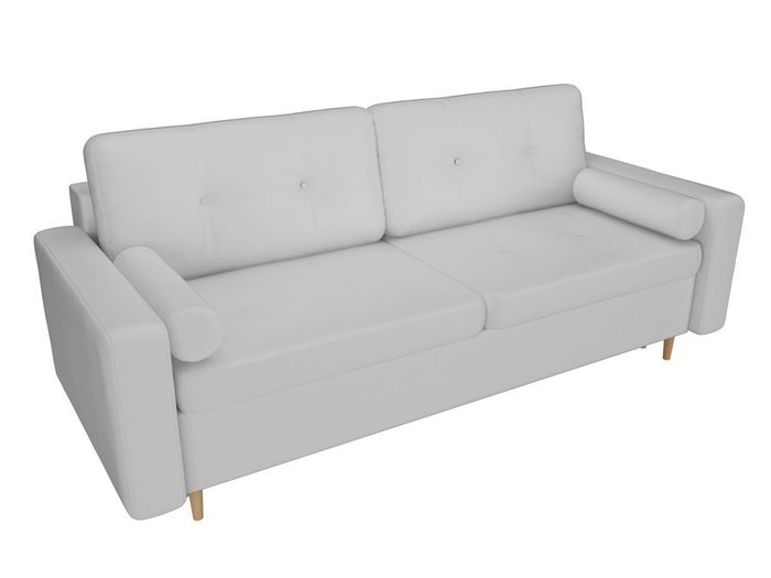 Прямой диван-кровать Белфаст белого цвета (тик-так/экокожа)
