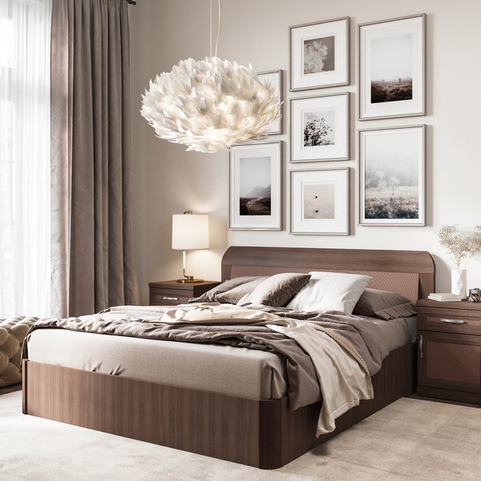 Кровать Магна 120х600 коричневого цвета с подъемным механизмои - лучшие Кровати для спальни в INMYROOM