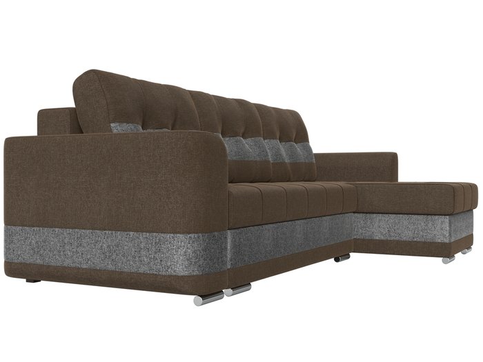 Угловой диван-кровать Честер коричневого цвета