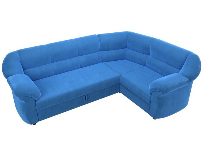 Угловой диван-кровать Карнелла голубого цвета