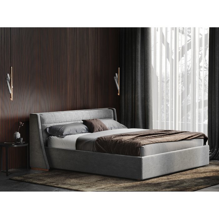 Кровать Iris 200х200 серого цвета