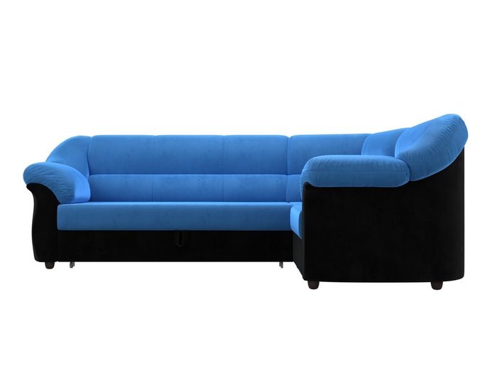 Угловой диван-кровать Карнелла черно-голубого цвета
